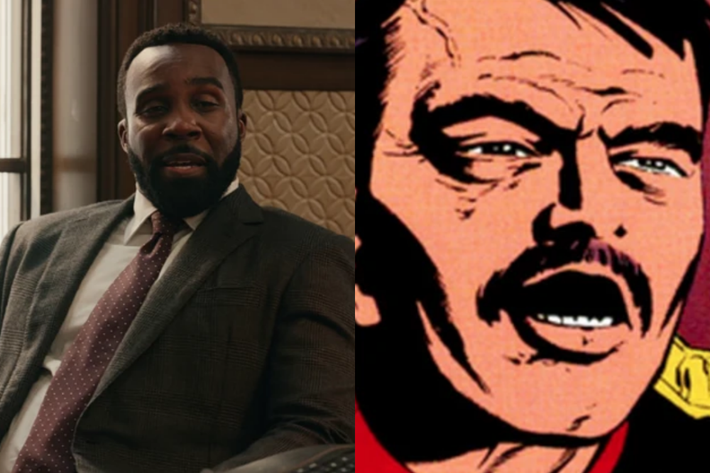 Colagem de Tramell Tillman como um personagem desconhecido em 